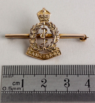 South African Medical Corps Gold Sweetheart Brooch - WW II, SAMC, SAGD