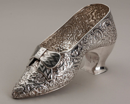 Antique Sterling Silver Shoe Sugar Bowl - Miniature?, Cutler of Jersey