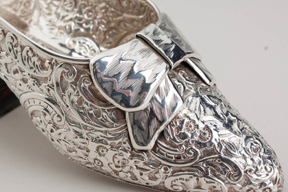 Antique Sterling Silver Shoe Sugar Bowl - Miniature?, Cutler of Jersey