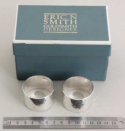 Scottish Silver Arts & Crafts Silver Napkin Rings (Pair) - Eric Norris Smith