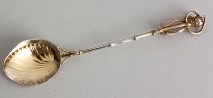 Rare Set of Liberty & Co. Japanese Sterling Silver Octopus Teaspoons (Set of 6) - Sadajiro of Musashiya. 