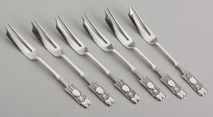 Liberty & Co. Sterling Silver Cake Forks (Set of 6) - Medea Pattern
