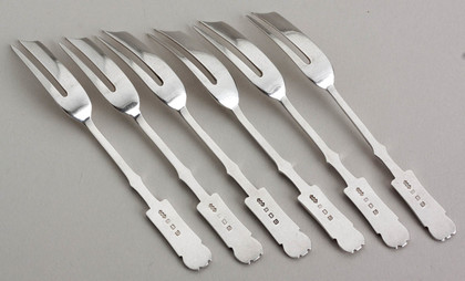 Liberty & Co. Sterling Silver Cake Forks (Set of 6) - Medea Pattern