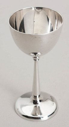 Antique Sterling Silver Miniature Goblets (Set of 6 in Original Wooden Box) - Sherry, Liqueur