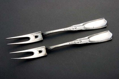 Jugendstil Silver Picklefork set (pair in original box)