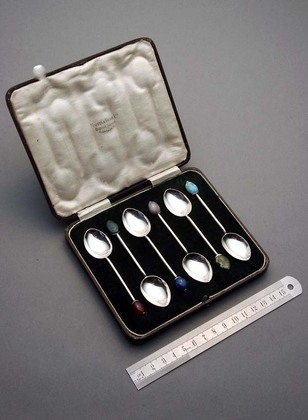 Liberty Silver Coffee Spoon set (6) - Semi Precious stones