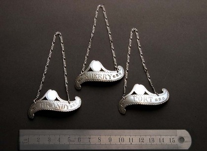 Silver Wine Labels (3) - Hester Bateman style