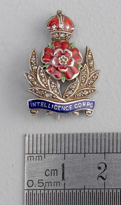 Intelligence Corps 18 Carat Gold, Diamond and Enamel Sweetheart Brooch - World War II