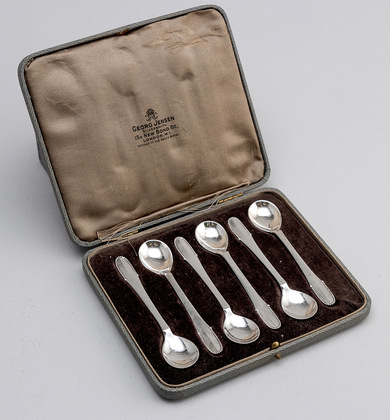 Georg Jensen Beaded Pattern Mocha Spoons (Set of 6) - Kugle # 7