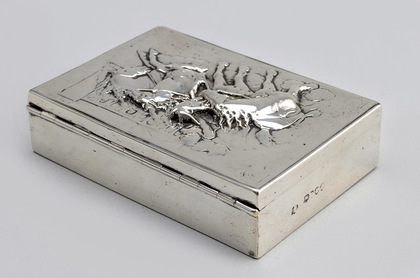 Victorian Silver Horse Chariot Racing Table Box - George Lambert, Robert Stocker, Quadriga, Apollo