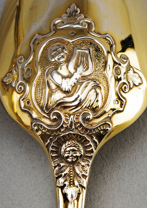 Rare Canova Pattern Silver Gilt Dessert Spoon & Fork - Chawner & Co.