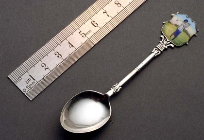 Silver and Enamel Golf teaspoon