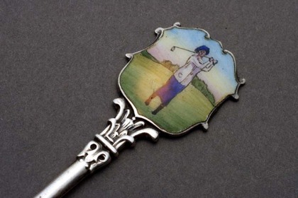 Silver and Enamel Golf teaspoon