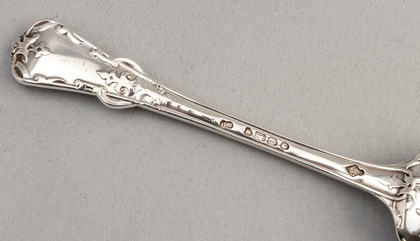 Rare Tudor Pattern Victorian Silver Runcible Spoon - Diamond Registration Mark