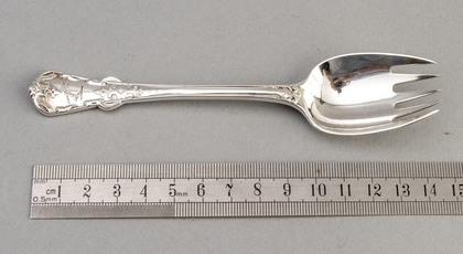 Rare Tudor Pattern Victorian Silver Runcible Spoon - Diamond Registration Mark