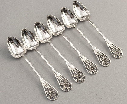 Australian Sterling Silver Flora Teaspoons (Set of 6) - Geraldton Wax, Linton Silver