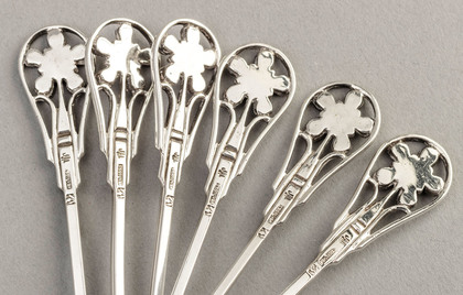 Australian Sterling Silver Flora Teaspoons (Set of 6) - Geraldton Wax, Linton Silver