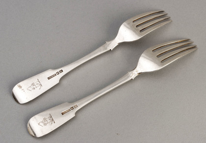 Canadian Silver Tableforks (Pair) - George Savage Montreal (1of2)