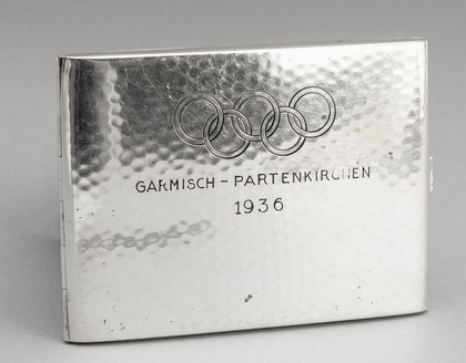 1936 Winter Olympic Commemorative Sterling Silver Cigarette Case - Garmisch Partenkirchen