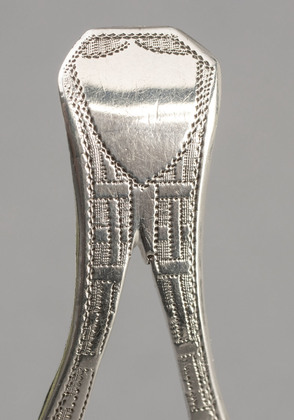 Georgian Silver Caddy Spoon - John Lawrence & Co, Bifurcated Handle