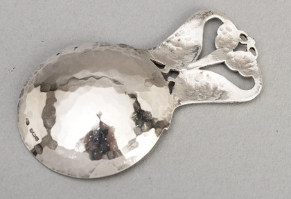 Bernard Instone Silver Arts & Crafts Caddy Spoon - Great Crested Grebes Courting Ritual