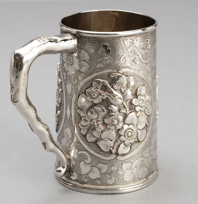 Chinese Export Silver Christening Mug - Dragon, Prunus, Khecheong