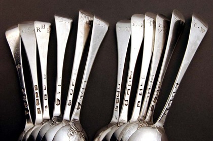 Silver Hanoverian Tablespoons (mixed set of 12)